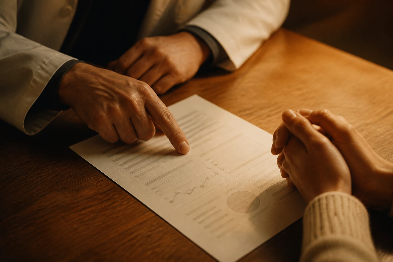 A physiotherapist reviewing a written care plan with a patient